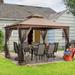 12 Ft. X 10 Ft. Soft Double Roof Patio Gazebo With Mosquito Net