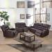 Williamsburg brown Leather 3-Piece Living Room Sectional Sofa Set