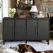 Light Luxury Style Storage Cabinet with 4-Linen Doors, Entrance Buffet Sideboard for Living Room Kitchen, Black