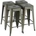 30 Inches Metal Bar Stools High Backless Stools Bar Height Stools Patio Furniture Indoor/Outdoor Stackable Kitchen Stools Dining Chair Set of 4