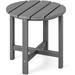 Round Outdoor Side Table 18 Inch Weather Resistant HDPE Adirondack Table Outdoor Indoor Chairside End Tables Patio Side Table for Lawn Garden Balcony Backyard Easy Assembly (1 Gray)