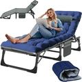 Folding Lounge Chairs Outdoor Adjustable Sleeping Cot Chair Portable Folding Bed Cot Chaise Lounge Chairs for Outside Beach Lawn Camping Pool Sun Tanning