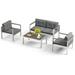 Gymax 4 pieces patio furniture set conversation set patio furniture outdoor conversation set