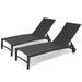 Pellebant 2PCS Patio Lounge Chairs Outdoor Lounge Chair with Wheels Black