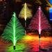 Solar Xmas Trees Lights Outdoor Solar Christmas Garden Stake Lights 1pc 7 Color Changing Solar Flower Lights Waterproof Outdoor Decorations for Pathway Landscaping Patio Yard Christmas Decor
