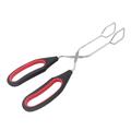 Clearanceï¼�Fdelink Food Stainless Steel Scissor Tongs with Plastic Silicone Handle Great for Kitchen Food Cooking Baking Barbecue BBQ Grilling 9Inch (2 Pieces) Black