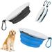 Collapsible Dog Bowl 2 Pack Portable Dog Bowl with Lids Foldable Pet Travel Dog Bowls for Walking Traveling Hiking Foldable Expandable Bowl for Dogs Cats and Small Pet Feeding (15OZ Blueï¼ŒBlack)