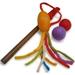 Earthtone Solutions Wool Cat Toy - Felted Wool Rainbow Squid Fish Wand Toy Plus 2 Felt Ball Toys for Indoor Cats and Kittens (Cat Squid Toy)