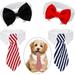 4 Pieces Pet Bow Tie Adjustable Pet Neck Tie Costume Formal Dog Collar for Small Dogs and Cats Puppy Grooming Ties Party Accessories (S Black Red Red White Blue White)