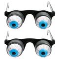 2pcs Funny Disguise Glasses Spring Out Goo Goo Eyes Glasses for Halloween Costume Party (Random Eyeballs)