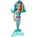 Barbie Dreamtopia Chelsea Mermaid Doll with Teal Hair & Tail Tiara Accessory Small Doll Bends At Waist