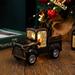 Christmas Decorations Vintage Santa s Sleigh Sled Table Ornaments LED Light Up Retro Truck Desktop Centerpiece Home Party Decor (Dark Gold 15.5 * 7.5 * 10cm)