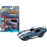 1964 Shelby Cobra Daytona Coupe Viking Blue Metallic with White Stripes Barn Finds Limited Edition to 12834 pieces Worldwide Street Freaks Series 1/64 Diecast Model Car by Johnny Lightning