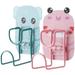 2 pcs Wall Mounted Washbasin Hook Cartoon Animal Wall Hooks Hanging Washbasin Hooks