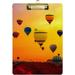 Hyjoy 12x9in Hot Air Balloons Clipboard Acrylic Standard A4 Letter Size Clip Board with Low Profile Clip for Office Classroom Doctor Nurse and Teacher