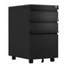 AOBABO 3 Drawer Mobile Metal File Organizer Cabinet w/Lock & Wheels Black