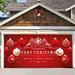 7 x 16 ft Christmas Garage Door Banner Cover Merry Christmas Outdoor Garage Decorations Background Sign for Xmas Garage Door