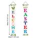 Mortilo Flags_ Banners & Accessories Happy Easter Porch Banner Bunny Egg Rabbit Party Front Door Sign Wall Hanging Spring Decorations And Supplies For Home Office Farmhouse Family Christmas Gifts