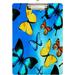 Hyjoy 12x9in Watercolor Blue Yellow Butterfly Clipboard Cute Design Letter Size Clipboard A4 Standard Size with Low Profile Metal Clip for Students Classroom Office Women Kids