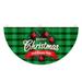 Christmas Half Fan Banner Flag Christmas Decoration Flag Snowman & Christmas Tree & Garland D