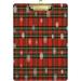 Hyjoy 12x9in Stewart Royal Modern Tartan with Snowflakes Clipboard Acrylic Fashion Letter A4 Size Clipboards with Metal Clip for Office School