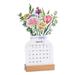 Pompotops 2024 Creative Bloomy Flowers Standing Desk Calendar Vase Shaped New Year Monthly Calendar Planner 9 Inches New Home Tabletop Decoration Ornaments