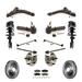 Transit Auto - Front Disc Rotors Brake Pads Hub Bearings Assembly Control Arms Tie Rod End Shock Suspension Link Kit (15Pc) For Pontiac Grand Prix KM-100223