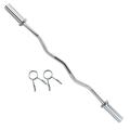 Barbell Curl Bar EZ Bar Strength Training Bar Threaded Chrome Barbell Bar for Weightlifting Thrusts Squats and Lunges