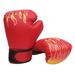 Pontos Flame Print Faux Leather Adult Boxing Muay Thai Training Sandbag Hand Gloves