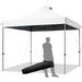 10â€™ x 10â€™ Pop Up Canopy Tent Easy Set-up Outdoor Tent Commercial Instant Shelter Portable Folding Canopy Tent w/Wheeled Carry Bag 3 Adjustable Heights Guy Ropes & Ground Stakes (White)