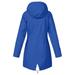 snowsong Women Solid Color Winter Warm Thick Outdoor Plus Size Hooded Raincoat Windproof Coats for Women Womens Winter Coats Jackets for Women Winter Jackets for Women Blue XL