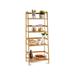 BULYAXIA 47.5 Bamboo Ladder Shelf Multifunctional Plant Flower Display Stand Storage Rack Bookcase Bookshelf Natural (4 Tier)