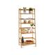 BULYAXIA 47.5 Bamboo Ladder Shelf Multifunctional Plant Flower Display Stand Storage Rack Bookcase Bookshelf Natural (4 Tier)