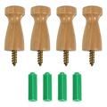 4pcs Wall Hook Wooden Creative Backpack Hanger Coat Hook Wall Mounted Hanger