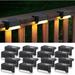 Solar Step Deck Fence Lights - Waterproof LED Solar Fence Lamp for Patio Stairs Garden Pathway Step and Fences (Warm White)