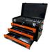 3-Drawer Tool Box Metal Tool Box with Tool Set Portable Tool Chest Organizer with Lockable System Steel Tool Chest with Ball-Bearing Drawer Slides Utility Tool Box for Garage Workshop Home