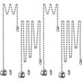 1 Meter Length Ceiling Fan Light Pull Cord Ball Pull Chain Extension with Connector 4 Sets (Silver)