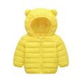 VERUGU Baby Jacket Cute Baby Girl Kid Boy Down with Ear Hoodie Spring Girl Infant Coat Yellow 3-4 Years