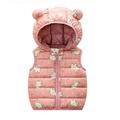 VERUGU Girl Jacket Girl Warm Vest Winter Boy Thicken Waistcoat Kid Outerwear Vest Cotton Jackets Pink 2-3 Years