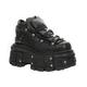 New Rock Unisex Metallic Black Leather Gothic Boots- M-TANK106-C2 - Size EU 36