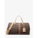 Michael Kors Grayson Extra-Large Empire Signature Logo Stripe Weekender Bag Brown One Size