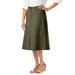 Plus Size Women's Chino Utility Skirt by Jessica London in Dark Olive Green (Size 16 W)