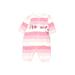 Carter's Short Sleeve Outfit: Pink Stripes Tops - Size Newborn