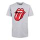 T-Shirt F4NT4STIC "The Rolling Stones Classic Tongue" Gr. 158/164, grau (heathergrey) Mädchen Shirts T-Shirts