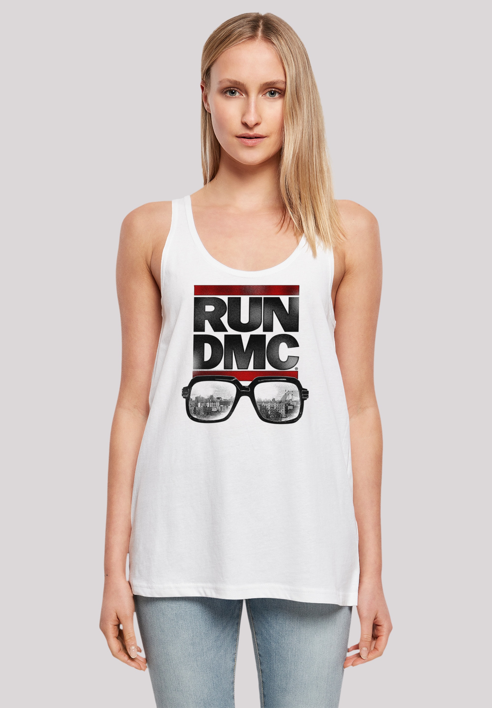 T-Shirt F4NT4STIC "Run DMC Hip-Hop Music Band NYC", Damen, Gr. 3XL, weiß, Obermaterial: 100% Baumwolle, regular fit, Rundhals, ohne Bündchen, Shirts T-Shirt, Musik,Band,Logo