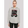 Sweatshirt F4NT4STIC "Run DMC Hip-Hop Music Band NYC", Damen, Gr. XS, grau, Obermaterial: 100% Baumwolle, casual, oversize, Langarm ohne Bündchen, Sweatshirts, Musik,Band,Logo