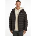 Daunenjacke TOMMY JEANS "TJM HOODED LT DOWN JACKET EXT" Gr. M, schwarz (black) Herren Jacken Winterjacken