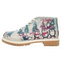 Stiefel DOGO "Damen Shortcut Boots" Gr. 36, Normalschaft, blau (blau, rot) Damen Schuhe Winterstiefel