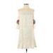 Coco + Jaimeson Casual Dress - Mini Square 3/4 sleeves: Ivory Dresses - Women's Size Small