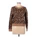 Divided by H&M Pullover Sweater: Brown Print Tops - Women's Size Small